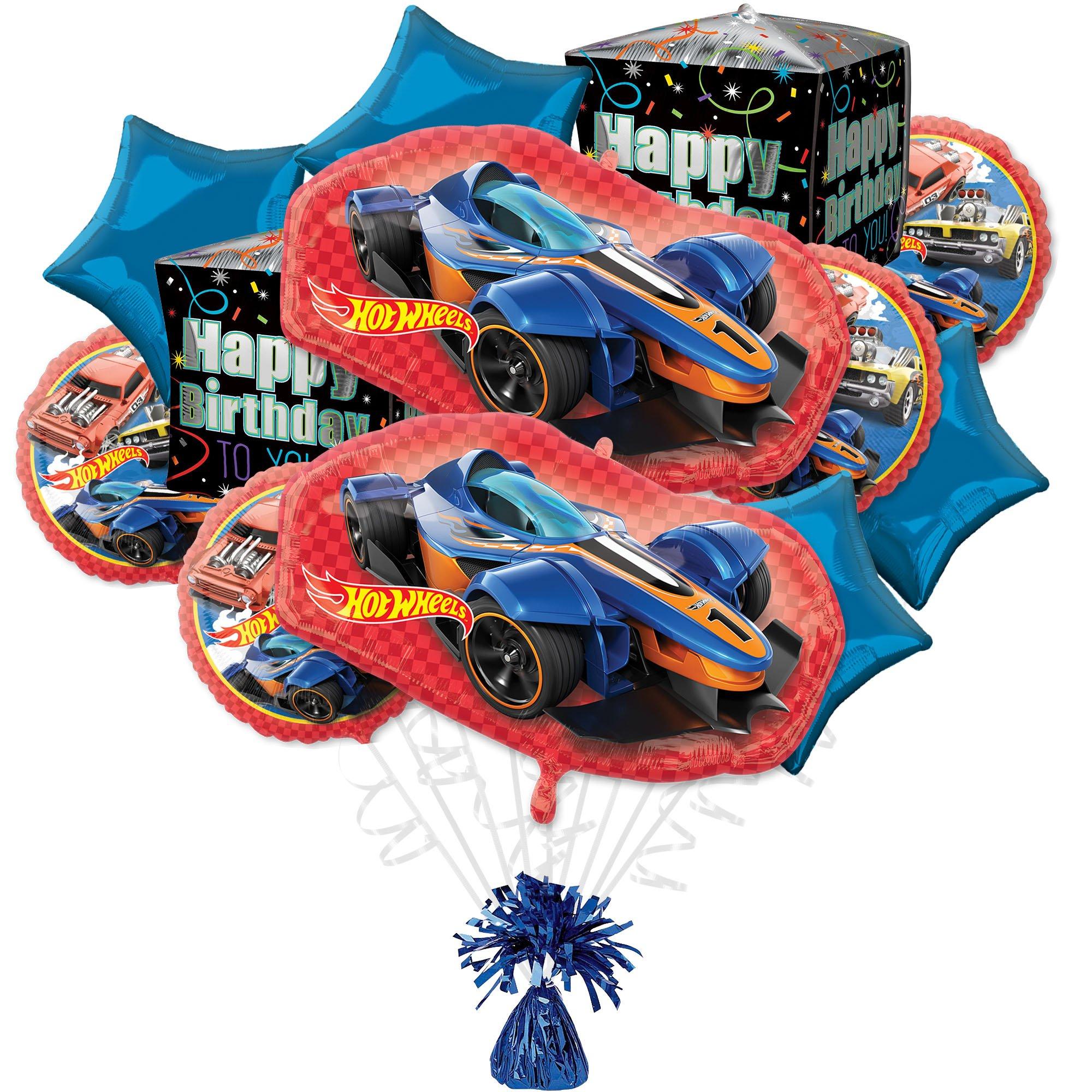 Hot Wheels Foil Balloon Bouquet with Balloon Weight